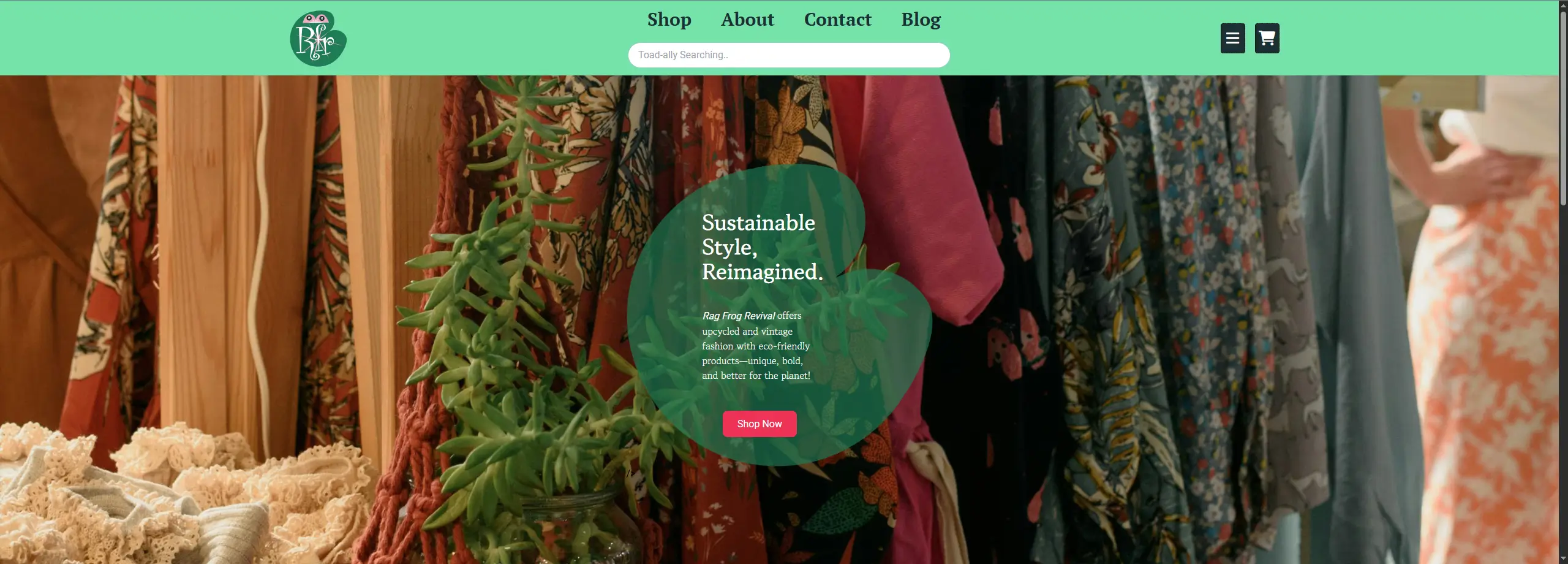 Rag Frog Revival website preview