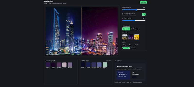 Palette Vibe: Fast, Cohesive Color Palettes with Accessibility in Mind